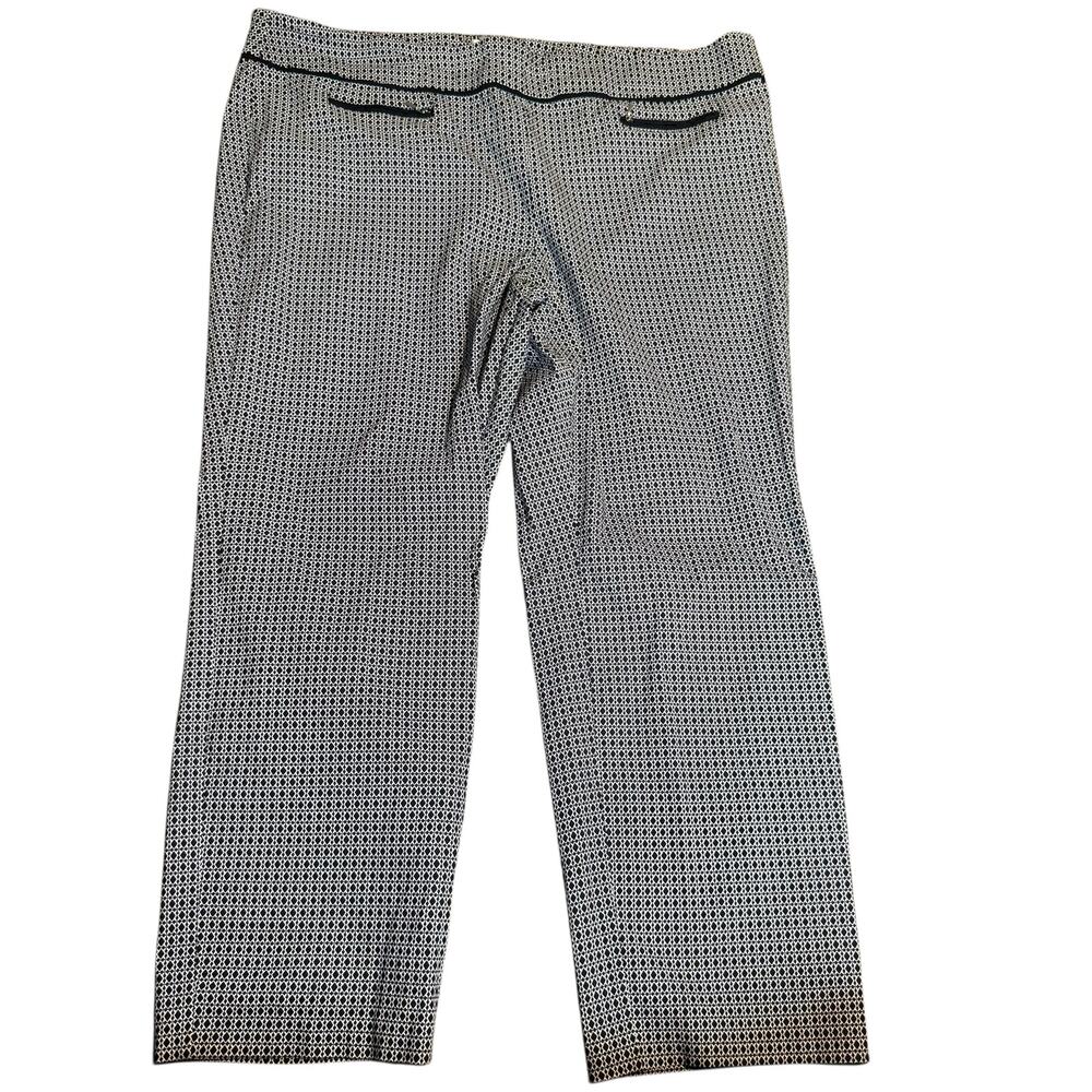 Avenue Modern Black & Ivory Geometric Dress Pants, Women's Plus Size 30W